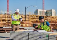 Construction workers at a job site