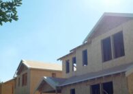 Two single-family homes under construction