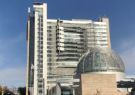 The exterior of San Jose City Hall on a sunny day.