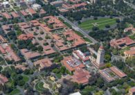 An aerial view of Stanford University