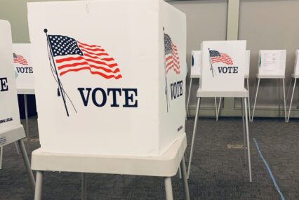 Primary Voting Elections Voting booths inside a elections polling center