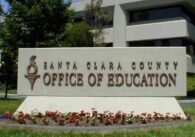 A sign for a county office of education