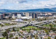 An aerial view of downtown San Jose