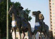 The statue of Thomas Fallon, which sits at the intersection of West St. James and Julian streets in San Jose, has been a source of controversy since its commission in 1988. File photo.