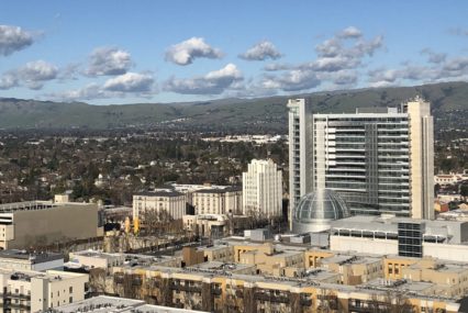 A view of the skyline in San Jose, California