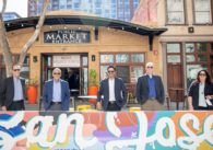 In addition to serving on the San Jose City Council, Sergio Jimenez (center) works as a realtor for Abitano Group at Compass. Photo courtesy of Sergio Jimenez.