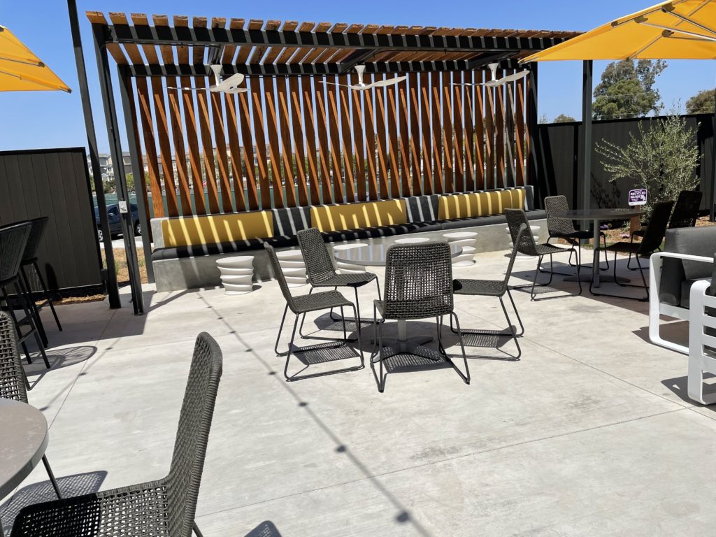 An outdoor patio overlooks Alviso. Photo by Lloyd Alaban.