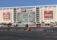 The parking lot and exterior of Levi's Stadium in Santa Clara, California