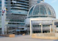 Outside the rotunda at San Jose City Hall