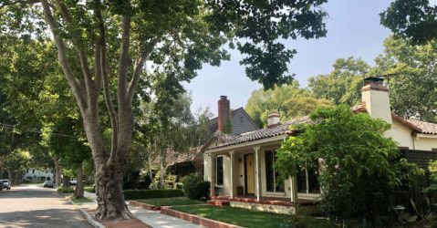 A single-family home on a tree-lined street in the Willow Glen neighborhood of San jose
