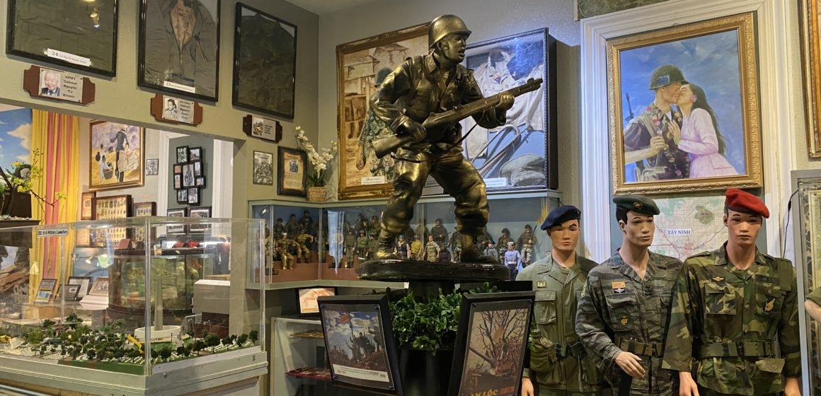 Artifacts on display at a Vietnamese heritage museum in San Jose, California