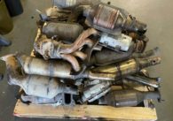 A pallet of recovered stolen catalytic converters.