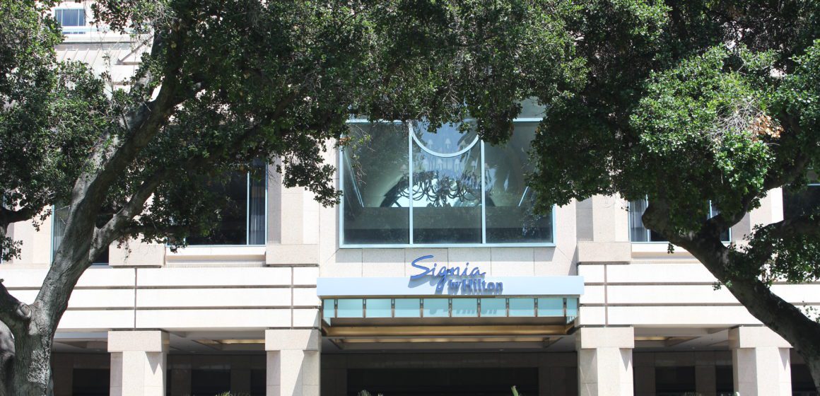 Signia hotel The exterior entrance to a hotel in downtown San Jose, California