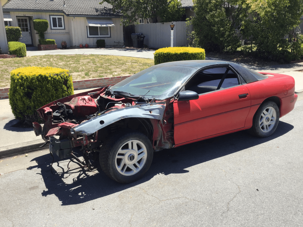 An abandoned vehicle parked on a street in San Jose, California