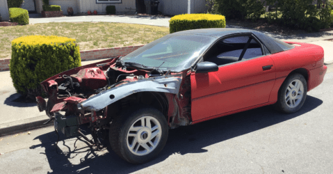 An abandoned vehicle parked on a street in San Jose, California