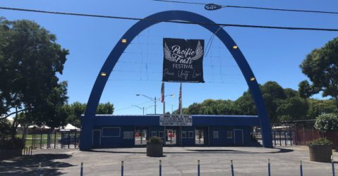 The entrance to the fairgrounds in San Jose, California