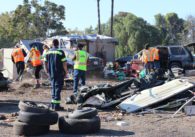 San Jose city workers dismantle a large homeless camp