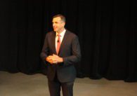 San Jose Mayor Sam Liccardo gives his last State of the City address in front of a live crowd in September 2022.