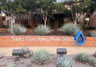 A sign outside a water district office