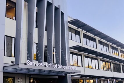 The exterior of a school district office in San Jose, California