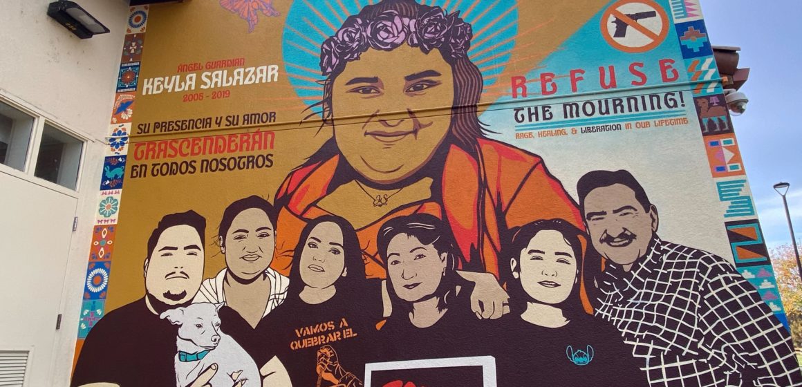 A mural honoring a person killed in a 2019 mass shooting
