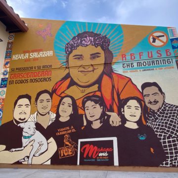 A mural honoring a person killed in a 2019 mass shooting