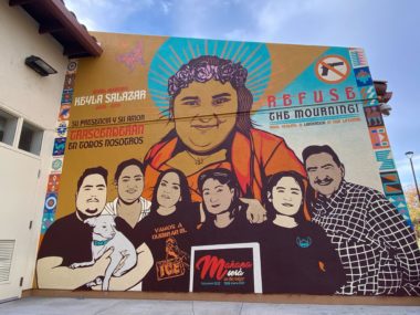 A mural honoring a person killed in a 2019 mass shooting