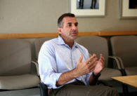 A man sitting in a chair