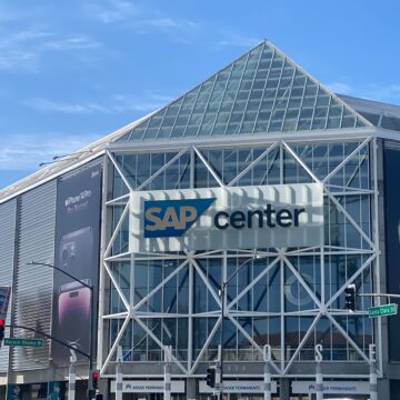 The SAP Center in San Jose where the Sharks hockey team plays