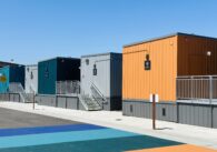 An emergency housing site for homeless residents