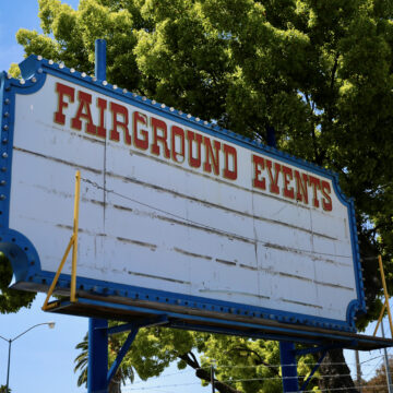 Fairgrounds - 6 A sign at the county fairgrounds in San Jose, California