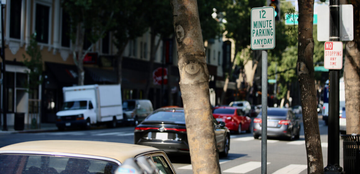 A parking sign in San Jose, California