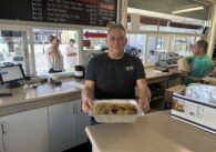 William Nijmeh with hummas. Photo by Robert Eliason.