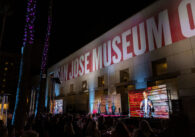 Exterior of the San Jose Museum of Art at night