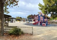 The space-themed playground at Sunnyvale's Lakewood Park