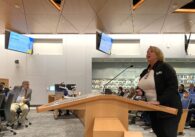 HomeFirst Chief Executive Officer Andrea Urton speaks at the Sunnyvale City Council meeting.