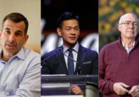 Former Mayor Sam Liccardo, California State Assemblymember Evan Low and Santa Clara County Supervisor Joe Simitian are pictured in a collage photo