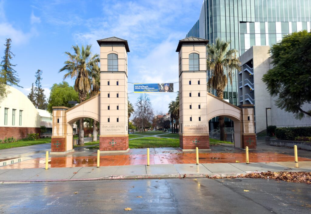 The Boccardo Gate entrance of San Jose State University