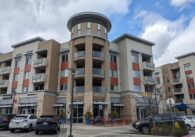 Buildings along Main Street in Cupertino with retail on the bottom floor.