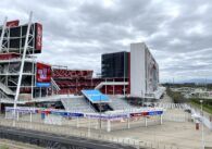 Levi's Stadium Intel Gate entrance empty, shot from a height