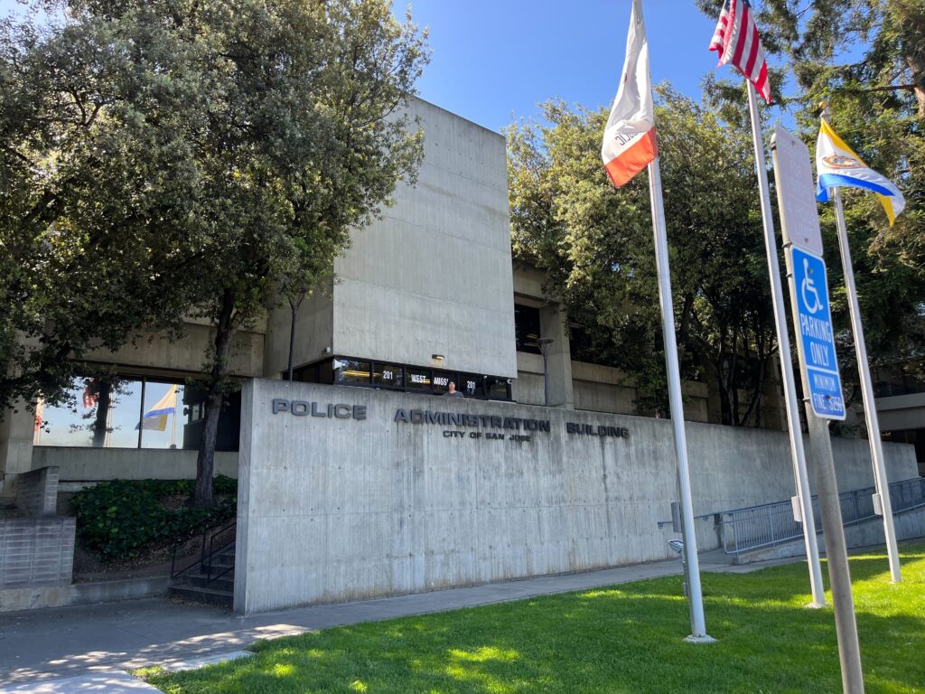 The exterior of the San Jose Police Department