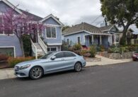 A two-story blue house in Los Gatos