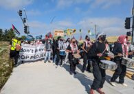 Protestors along Google's Mountain View Campus