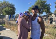 Girl cries as city conducts sweep