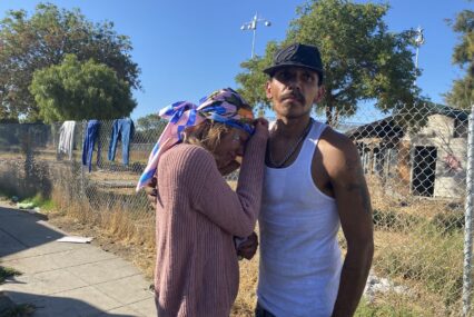 Girl cries as city conducts sweep