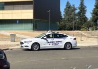 A Community Service Officer vehicle outside the San Jose Police Academy on 6087 Great Oaks Pkwy Friday. Photo by Vicente Vera.