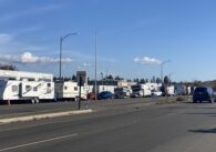 RVs lined on a street
