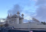 Electricity power plant with smoke coming from burning stacks