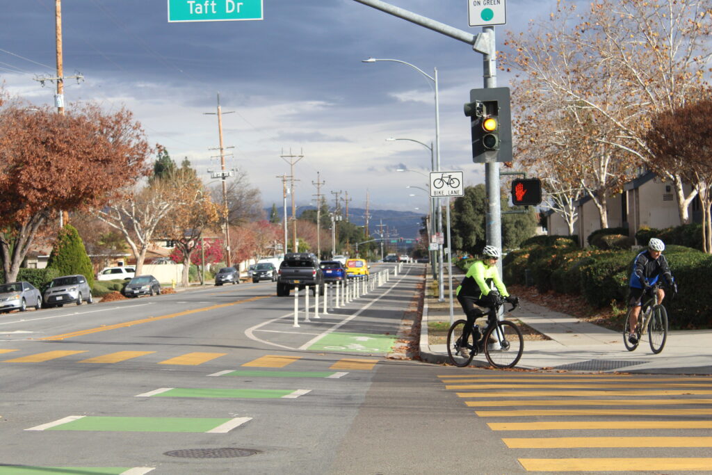Safety barriers along Los Gatos Almaden Road