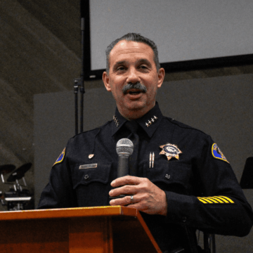 San Jose Chief of Police Paul Joseph 2025 San Jose Chief of Police Paul Joseph at the Almaden Valley Community Association town hall on Jan. 13, 2025. Photo by Vicente Vera.